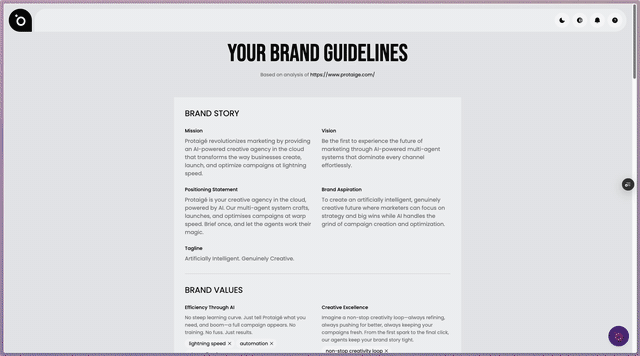 Read what it found — Brand Helix: create a brand guide with our AI