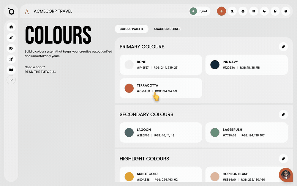Pick your colour — Setting your brand colours