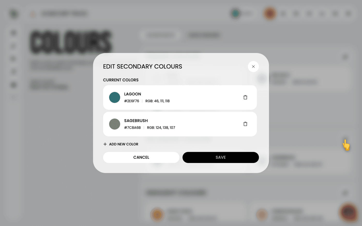 Set your secondary and highlight colours — Setting your brand colours