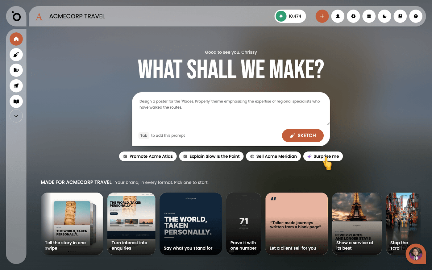 Or start from a suggestion — Use the Protaigé Lobby
