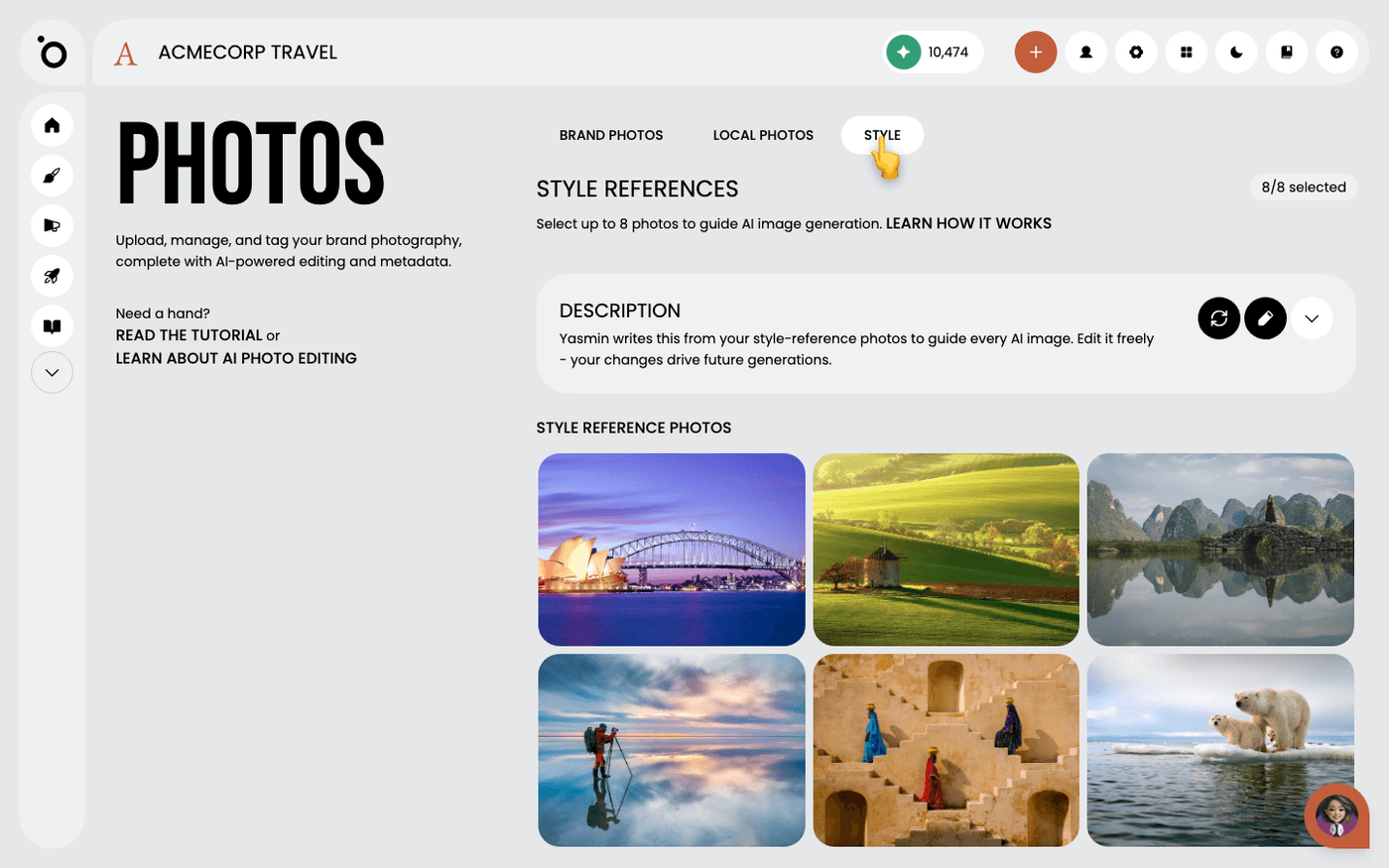 Edit your photography style description in Protaigé